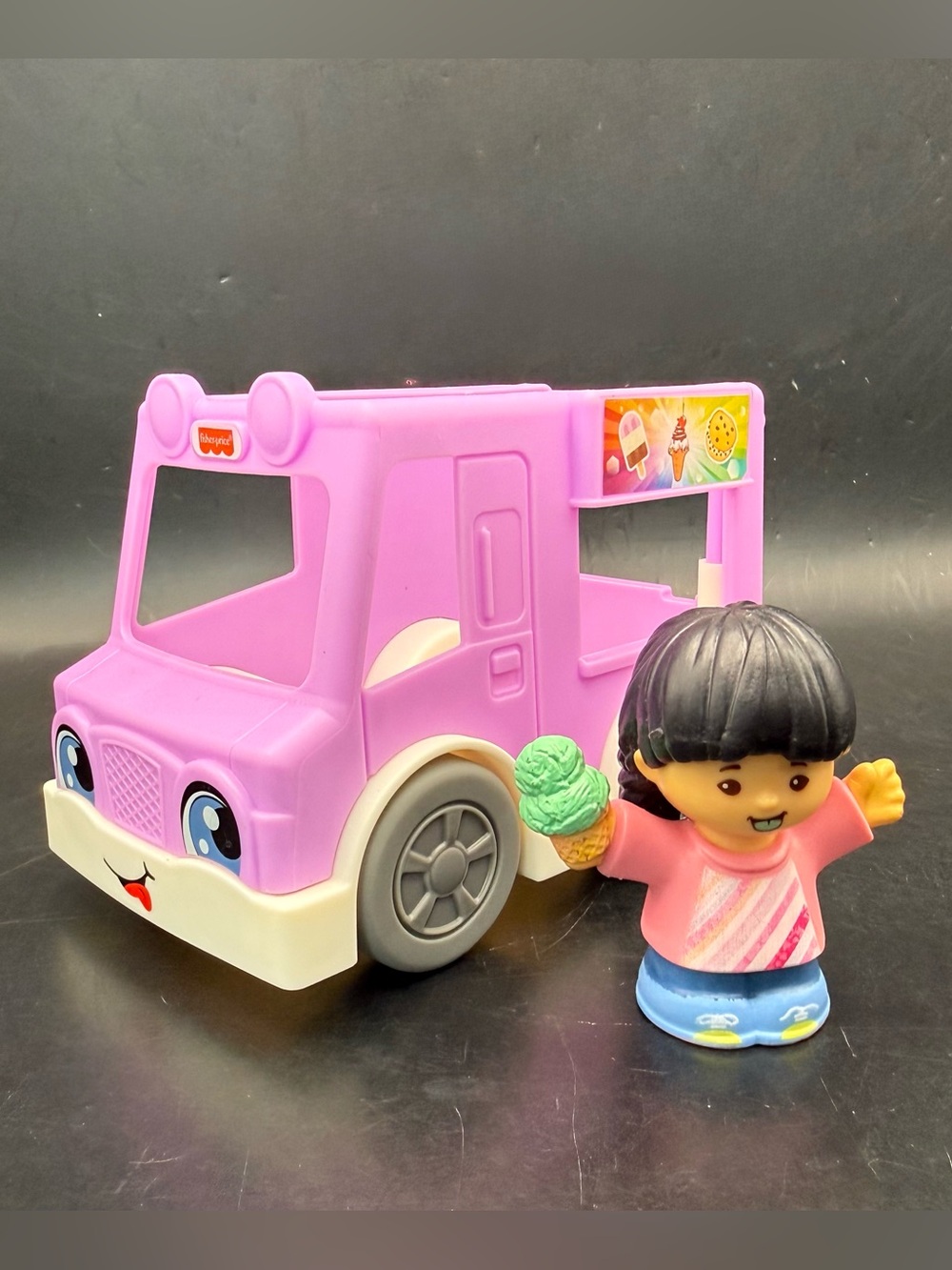 Fisher-Price Little People Share a Treat Purple Ice Cream Truck w/Ice Cream Girl